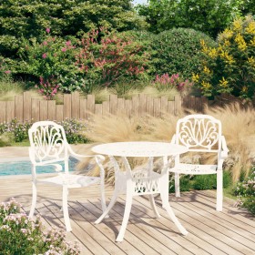 Bistro table and chairs 3-piece set, white cast aluminum by , Garden sets - Ref: Foro24-3070576, Price: 521,49 €, Discount: %