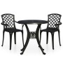 Mesa y sillas de bistró 3 piezas aluminio fundido negro de , Conjuntos de jardín - Ref: Foro24-3070581, Precio: 405,25 €, Des...