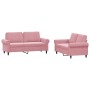 Pink velvet 2-piece sofa set with cushions by , Sofas - Ref: Foro24-3202213, Price: 480,72 €, Discount: %