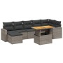 8-teiliges Gartensofa-Set und graue synthetische Rattankissen von , Gartensets - Ref: Foro24-3264735, Preis: 490,15 €, Rabatt: %