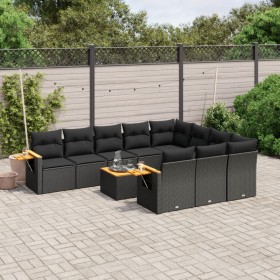 11-piece garden sofa set and black synthetic rattan cushions by , Garden sets - Ref: Foro24-3227182, Price: 668,54 €, Discoun...