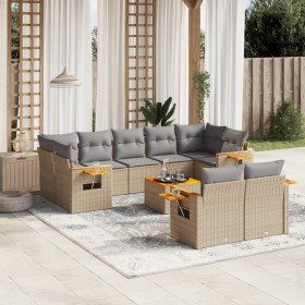 Gartensofa-Set mit beigen Kissen, 10-teilig, synthetisches Rattan von , Gartensets - Ref: Foro24-3227137, Preis: 664,79 €, Ra...