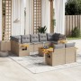 Gartensofa-Set mit beigen Kissen, 10-teilig, synthetisches Rattan von , Gartensets - Ref: Foro24-3227137, Preis: 664,99 €, Ra...