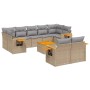 Gartensofa-Set mit beigen Kissen, 10-teilig, synthetisches Rattan von , Gartensets - Ref: Foro24-3227137, Preis: 665,11 €, Ra...