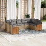 Set de sofás de jardín 9 pzas con cojines ratán sintético beige de , Conjuntos de jardín - Ref: Foro24-3227956, Precio: 608,8...