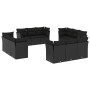 Garden sofa set 12 pieces with black synthetic rattan cushions by , Garden sets - Ref: Foro24-3249164, Price: 907,05 €, Disco...