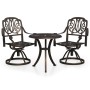 Bistro table and chairs 3 pieces cast aluminum bronze color by , Garden sets - Ref: Foro24-3070568, Price: 479,01 €, Discount: %