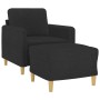 Sillón con taburete tela negro 60 cm de , Sofás - Ref: Foro24-3201188, Precio: 217,40 €, Descuento: %