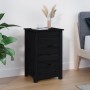 Mesita de noche madera maciza de pino negro 40x35x61,5 cm de vidaXL, Mesitas de noche - Ref: Foro24-820954, Precio: 50,58 €, ...