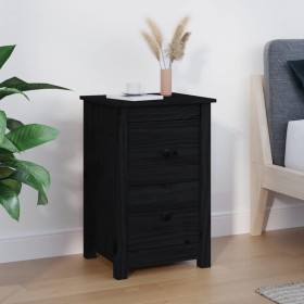 Solid black pine wood bedside table 40x35x61.5 cm by vidaXL, Nightstands - Ref: Foro24-820954, Price: 50,59 €, Discount: %