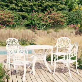 Bistro table and chairs 5 pieces white cast aluminum by , Garden sets - Ref: Foro24-3070603, Price: 831,04 €, Discount: %