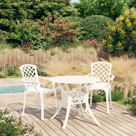 Bistro table and chairs 3 pieces white cast aluminum by , Garden sets - Ref: Foro24-3070585, Price: 432,70 €, Discount: %