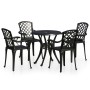 Mesa y sillas de bistró 5 piezas aluminio fundido negro de , Conjuntos de jardín - Ref: Foro24-3070608, Precio: 690,28 €, Des...