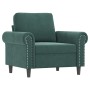 Dark green velvet 3-piece sofa set with cushions by , Sofas - Ref: Foro24-3202172, Price: 714,92 €, Discount: %