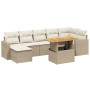 Garden sofa set with beige cushions, 8 pieces, PE rattan. by , Garden sets - Ref: Foro24-3264733, Price: 593,65 €, Discount: %