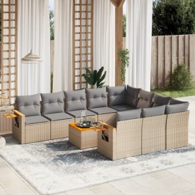 Garden sofa set 11 pieces with beige synthetic rattan cushions by , Garden sets - Ref: Foro24-3227186, Price: 759,29 €, Disco...