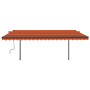 Manual retractable awning with orange and brown posts, 5x3.5 meters. by , Awnings - Ref: Foro24-3070260, Price: 675,23 €, Dis...