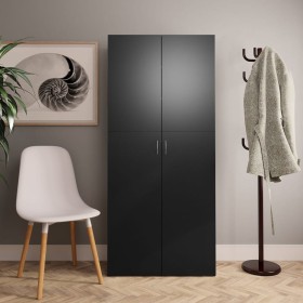 Black plywood shoe cabinet 80x35.5x180 cm by vidaXL, Shoe racks and shoe organizers - Ref: Foro24-800289, Price: 131,99 €, Di...