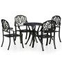 Bistro table and chairs 5 pieces black cast aluminum by , Garden sets - Ref: Foro24-3070599, Price: 890,72 €, Discount: %