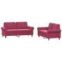 Sofa set with cushions 2 pieces red velvet by , Sofas - Ref: Foro24-3202214, Price: 460,99 €, Discount: %