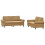 Brown velvet 2-piece sofa set with cushions by , Sofas - Ref: Foro24-3202217, Price: 459,99 €, Discount: %