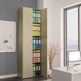 Oak-colored plywood office cabinet 60x32x190 cm by vidaXL, Filing cabinets - Ref: Foro24-800300, Price: 139,84 €, Discount: %