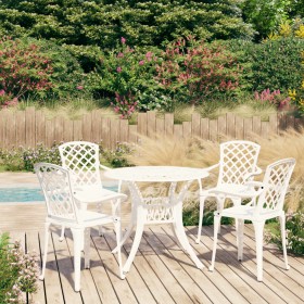 Bistro table and chairs 5 pieces white cast aluminum by , Garden sets - Ref: Foro24-3070612, Price: 687,16 €, Discount: %