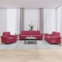 Three-piece velvet sofa set with red wine cushions by , Sofas - Ref: Foro24-3202174, Price: 687,47 €, Discount: %