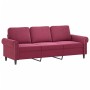 Three-piece velvet sofa set with red wine cushions by , Sofas - Ref: Foro24-3202174, Price: 687,47 €, Discount: %