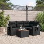 5-teiliges Gartenmöbel-Set und Kissen aus synthetischem Rattan schwarz von , Gartensets - Ref: Foro24-3256874, Preis: 420,52 ...