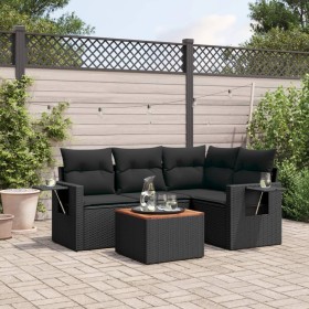 5-teiliges Gartenmöbel-Set und Kissen aus synthetischem Rattan schwarz von , Gartensets - Ref: Foro24-3256874, Preis: 407,98 ...