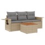 Garden sofa set with beige mixed cushions 4 pieces PE rattan by , Garden sets - Ref: Foro24-3256766, Price: 321,39 €, Discoun...