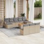 Garden sofa set with beige mixed cushions 11 pieces PE rattan by , Garden sets - Ref: Foro24-3257102, Price: 709,98 €, Discou...