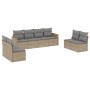 Garden sofa set with beige cushions, 8 pieces, PE rattan. by , Garden sets - Ref: Foro24-3258293, Price: 517,24 €, Discount: %