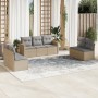 Set of 7-piece garden sofas and beige synthetic rattan cushions by , Garden sets - Ref: Foro24-3258279, Price: 447,43 €, Disc...