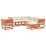 Set muebles jardín 8 pzas con cojines madera pino marrón cera de , Conjuntos de jardín - Ref: Foro24-3216952, Precio: 977,60 ...