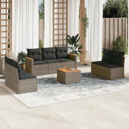 8-piece garden sofa set and gray synthetic rattan cushions by , Garden sets - Ref: Foro24-3258287, Price: 458,15 €, Discount: %