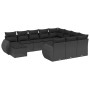 11-teiliges Gartensofa-Set und schwarze synthetische Rattankissen von , Gartensets - Ref: Foro24-3225187, Preis: 678,58 €, Ra...