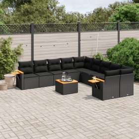 11-teiliges Gartensofa-Set und schwarze synthetische Rattankissen von , Gartensets - Ref: Foro24-3227196, Preis: 668,54 €, Ra...