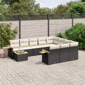 11-teiliges Gartensofa-Set und schwarze synthetische Rattankissen von , Gartensets - Ref: Foro24-3227204, Preis: 706,49 €, Ra...