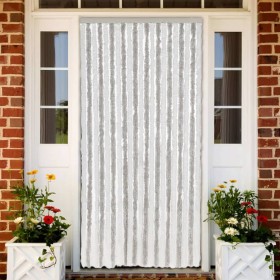 Light gray and white chenille fly curtain 56x200 cm by , Mosquito nets for windows - Ref: Foro24-377312, Price: 35,88 €, Disc...