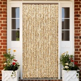 Beige and brown chenille anti-fly curtain 100x230 cm by , Mosquito nets for windows - Ref: Foro24-377390, Price: 51,99 €, Dis...