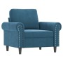 Blue velvet 3-piece sofa set with cushions by , Sofas - Ref: Foro24-3202179, Price: 681,99 €, Discount: %