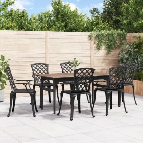 Garden chairs 6 units black cast aluminum by , Garden chairs - Ref: Foro24-3216320, Price: 781,99 €, Discount: %