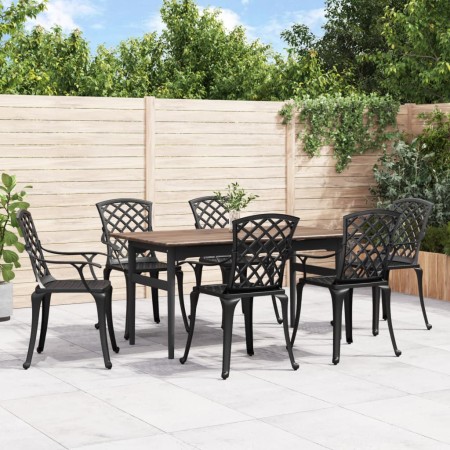 Garden chairs 6 units black cast aluminum by , Garden chairs - Ref: Foro24-3216320, Price: 783,89 €, Discount: %