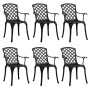 Garden chairs 6 units black cast aluminum by , Garden chairs - Ref: Foro24-3216320, Price: 783,89 €, Discount: %