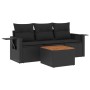 4-piece garden sofa set with black synthetic rattan cushions by , Garden sets - Ref: Foro24-3256762, Price: 331,42 €, Discoun...