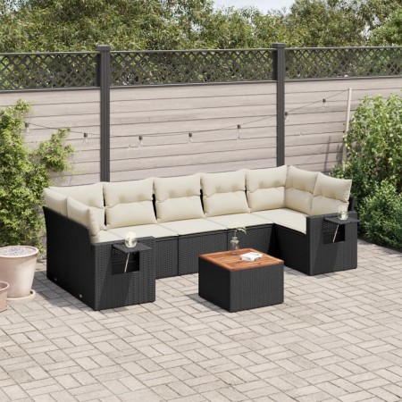 8-teiliges Gartensofa-Set und schwarze synthetische Rattankissen von , Gartensets - Ref: Foro24-3256805, Preis: 490,99 €, Rab...