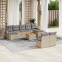 Gartensofa-Set mit beigen Kissen, 10-teilig, synthetisches Rattan von , Gartensets - Ref: Foro24-3257095, Preis: 639,97 €, Ra...