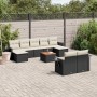 Garden sofa set 10 pieces with black synthetic rattan cushions by , Garden sets - Ref: Foro24-3257106, Price: 653,04 €, Disco...